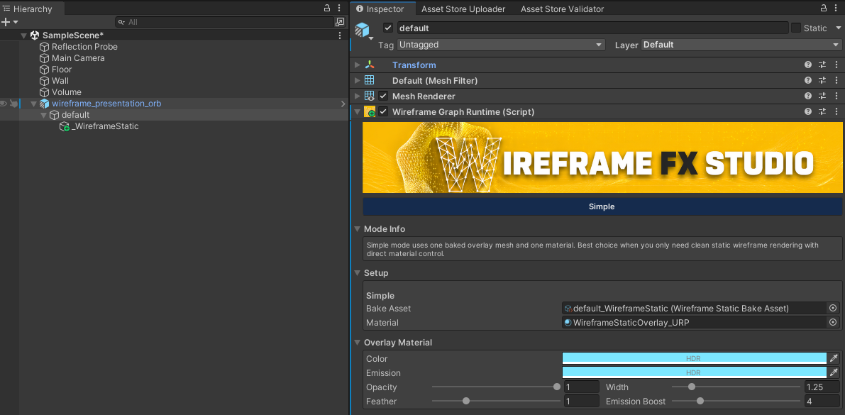 Wireframe FX Studio tool window simple