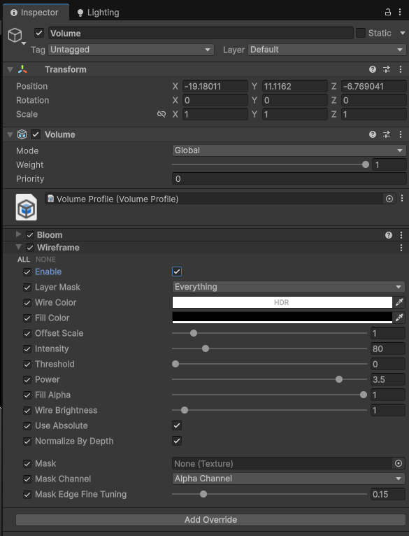 Wireframe FX Studio tool window Texture Overlay