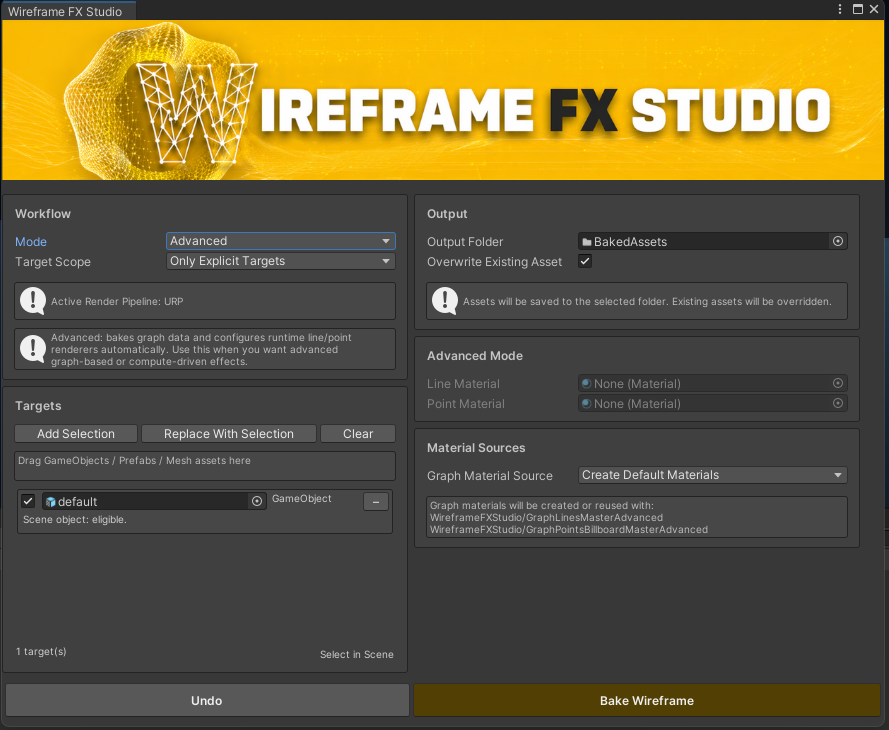 Wireframe FX Studio tool window
